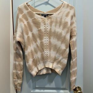 Freshman 1996 Beige and White V-Neck Pullover Sweater  100% Cotton